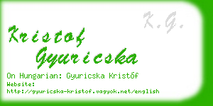 kristof gyuricska business card